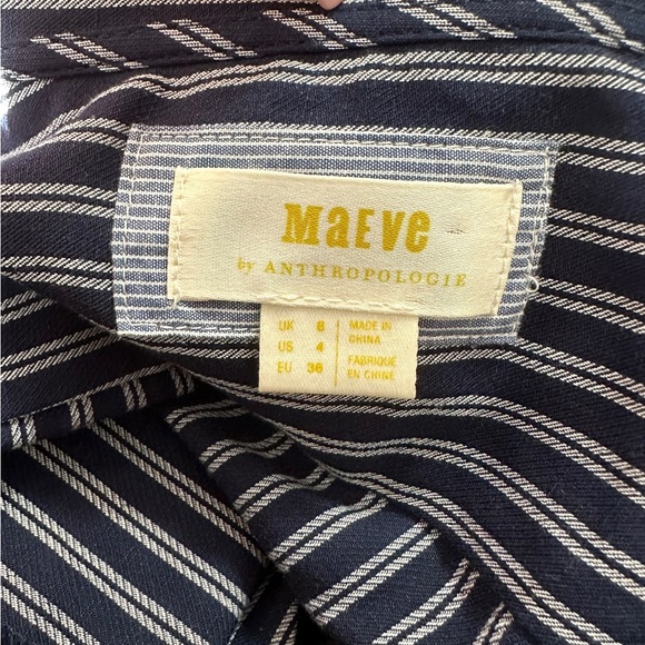 Maeve-Anthropologie navy top white rope stripes. Size 4. Absolutely gorgeous. - Picture 9 of 14